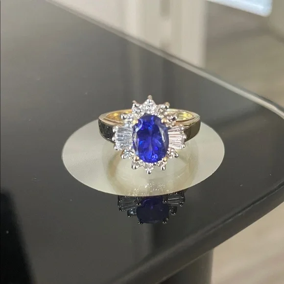18K Yellow Gold LeVian Tanzanite and Diamond Ring - Picture 1 of 13
